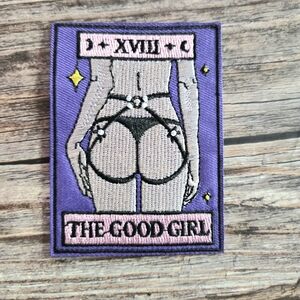 The Good Girl Tarot Witchy Bdsm Bondage Gothic Embroidered Iron on Patch.